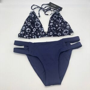 New Tavik Navy Blue Floral Bikini - Size XS